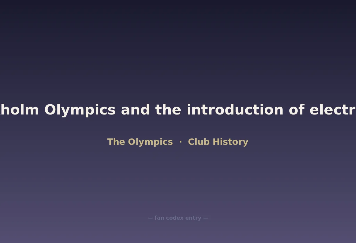 1912 Stockholm Olympics and the introduction of electronic timing