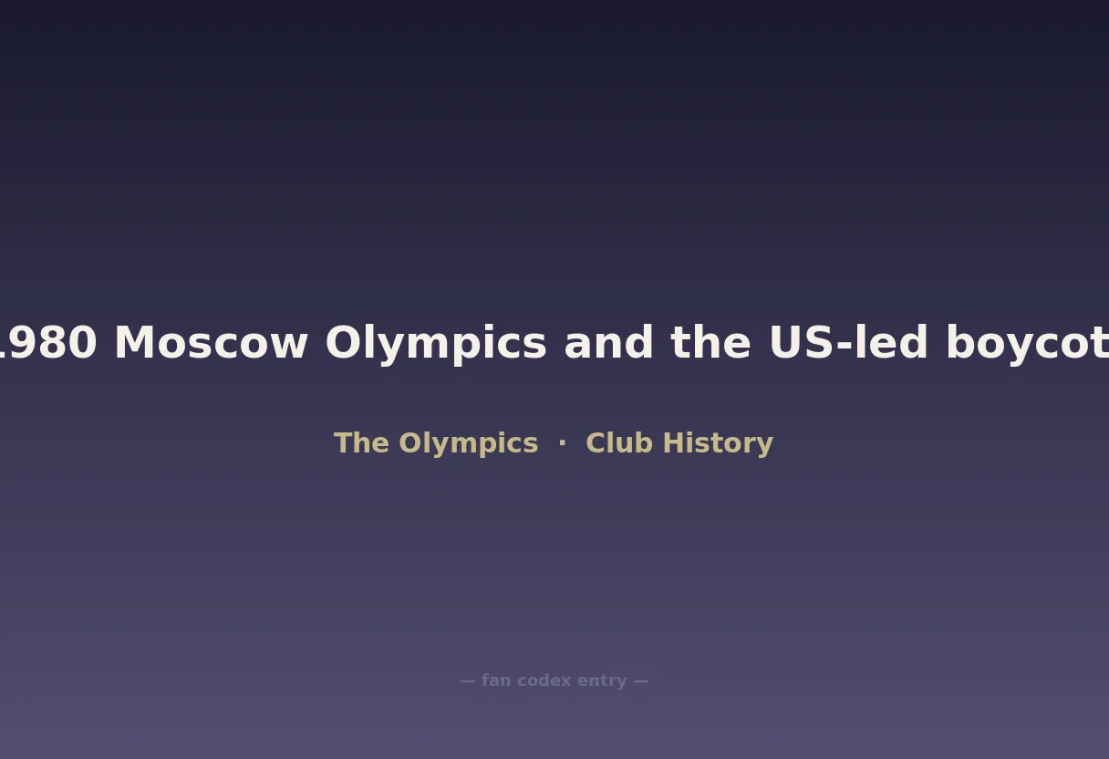 1980 Moscow Olympics and the US-led boycott