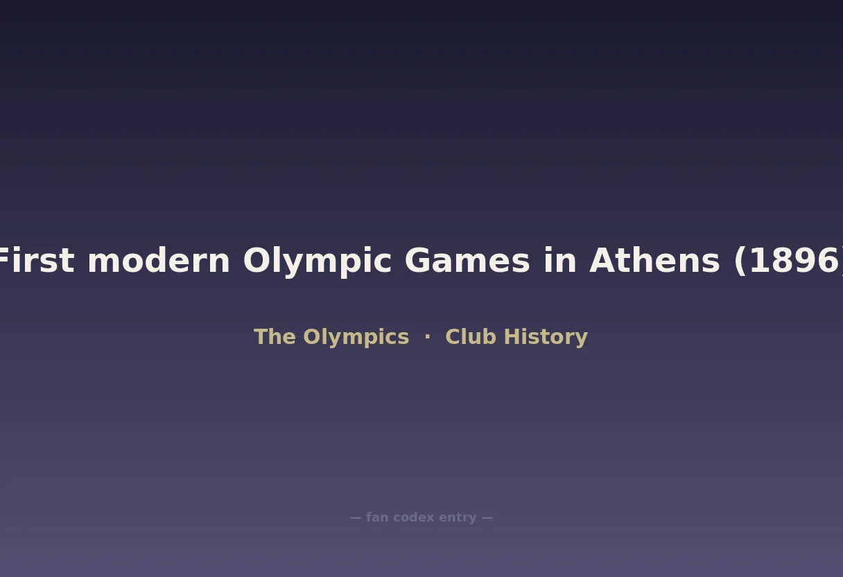 First modern Olympic Games in Athens (1896)