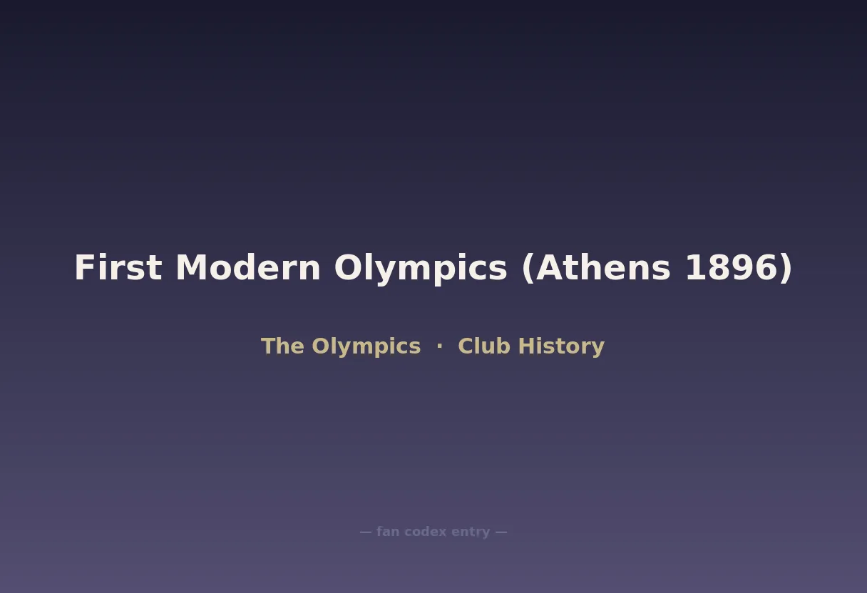 First Modern Olympics (Athens 1896)