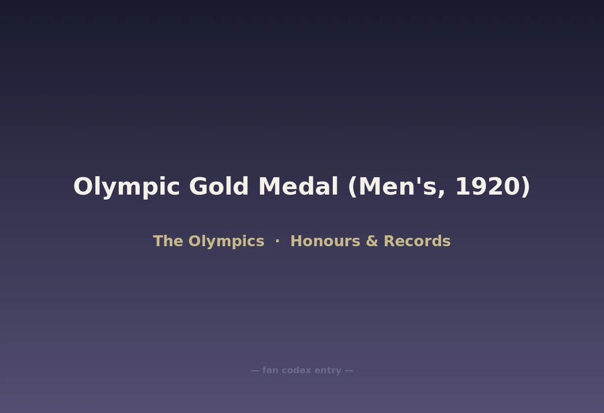 Olympic Gold Medal (Men's, 1920)