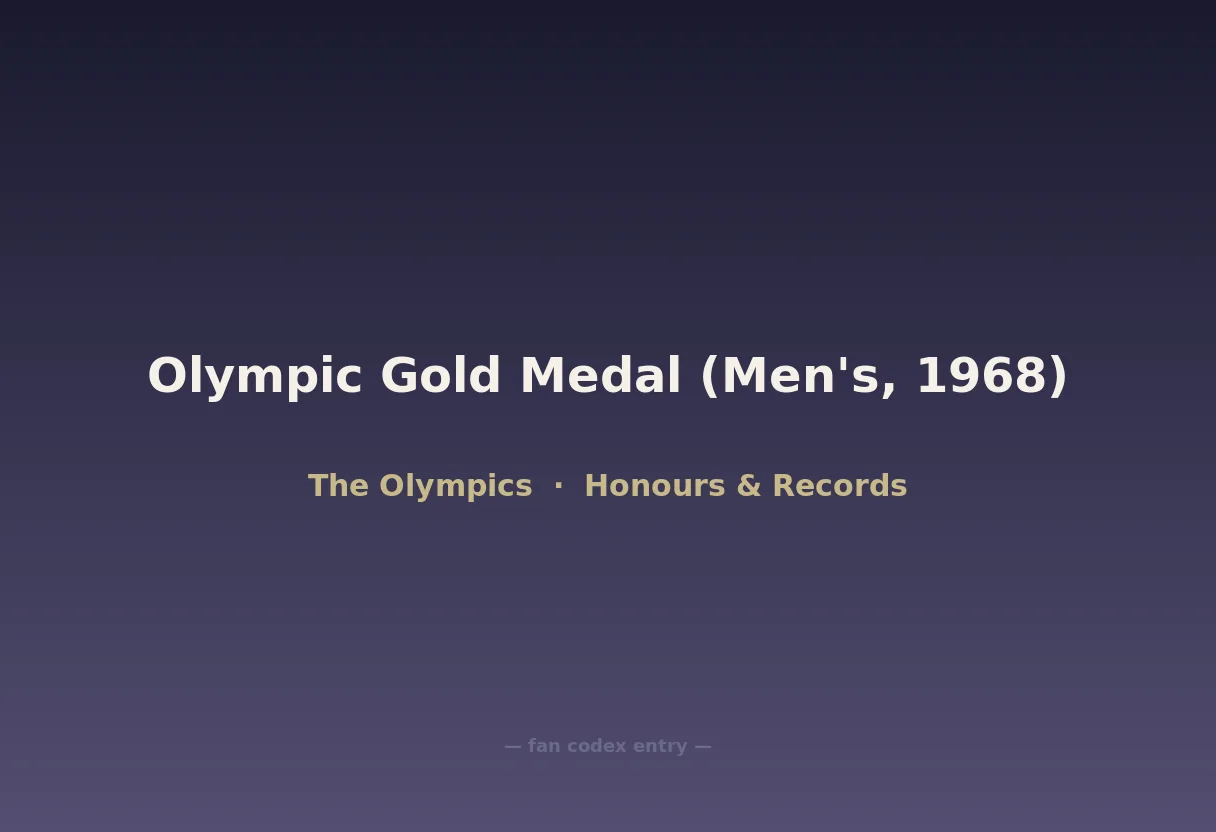 Olympic Gold Medal (Men's, 1968)