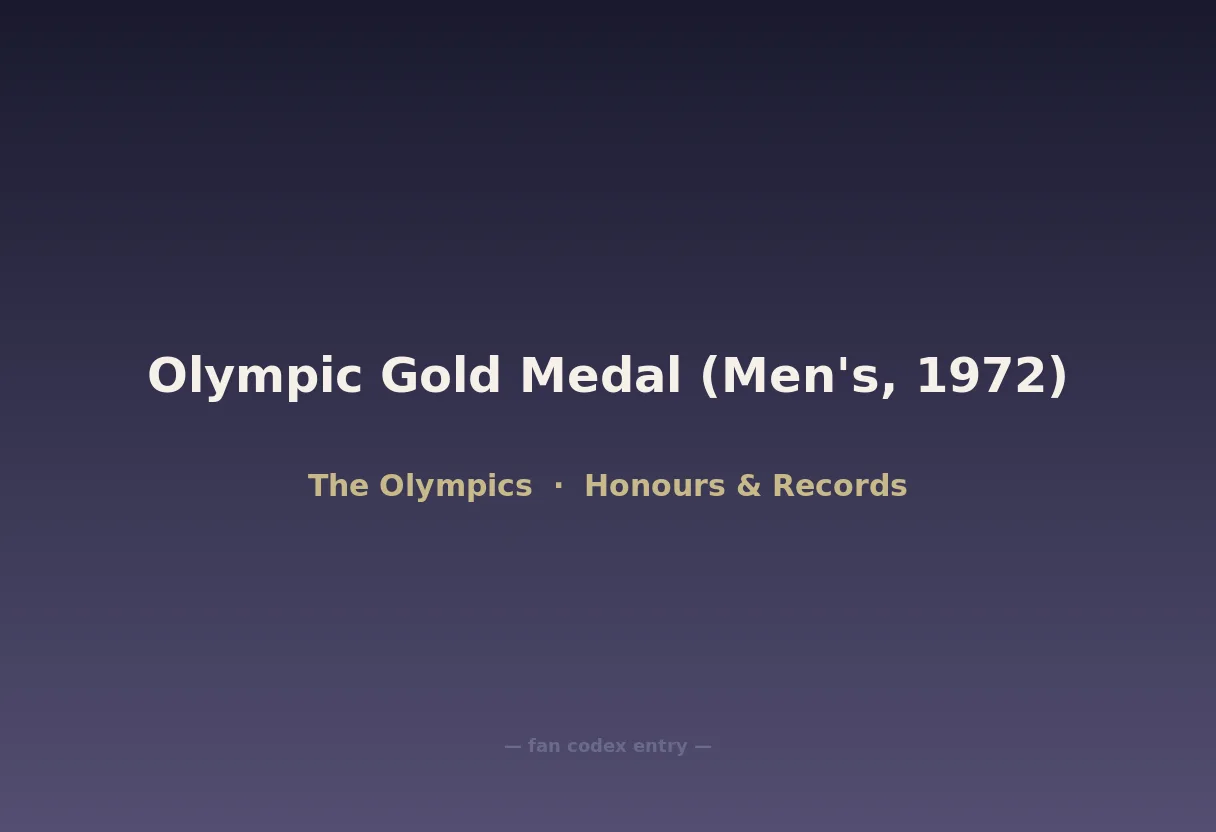 Olympic Gold Medal (Men's, 1972)