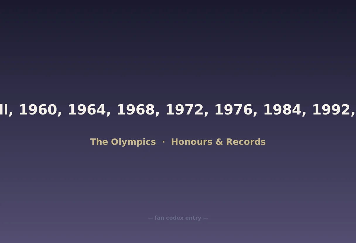 Olympic Gold Medal (Men's Basketball, 1960, 1964, 1968, 1972, 1976, 1984, 1992, 1996, 2000, 2008, 2012, 2016, 2020)