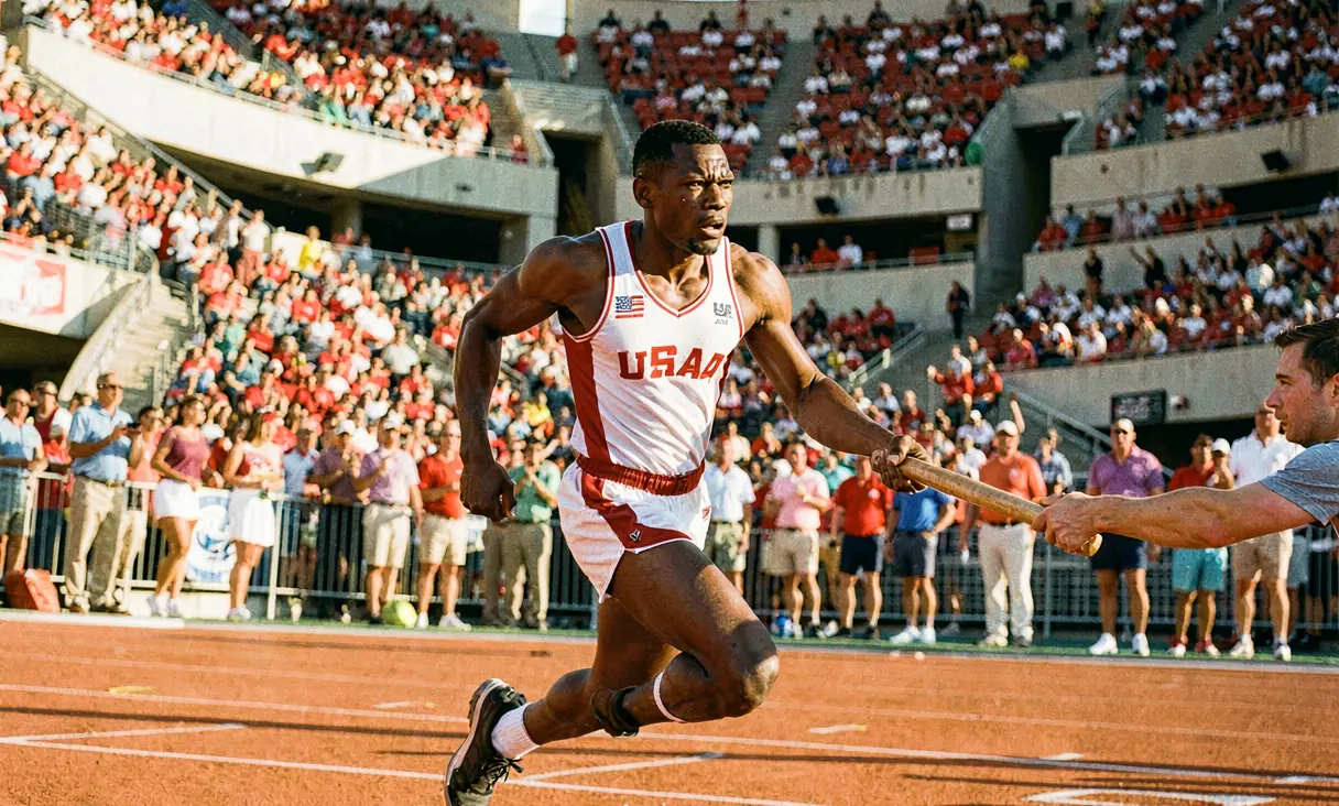 Carl Lewis 4x100m Relay Baton Drop LA 1984