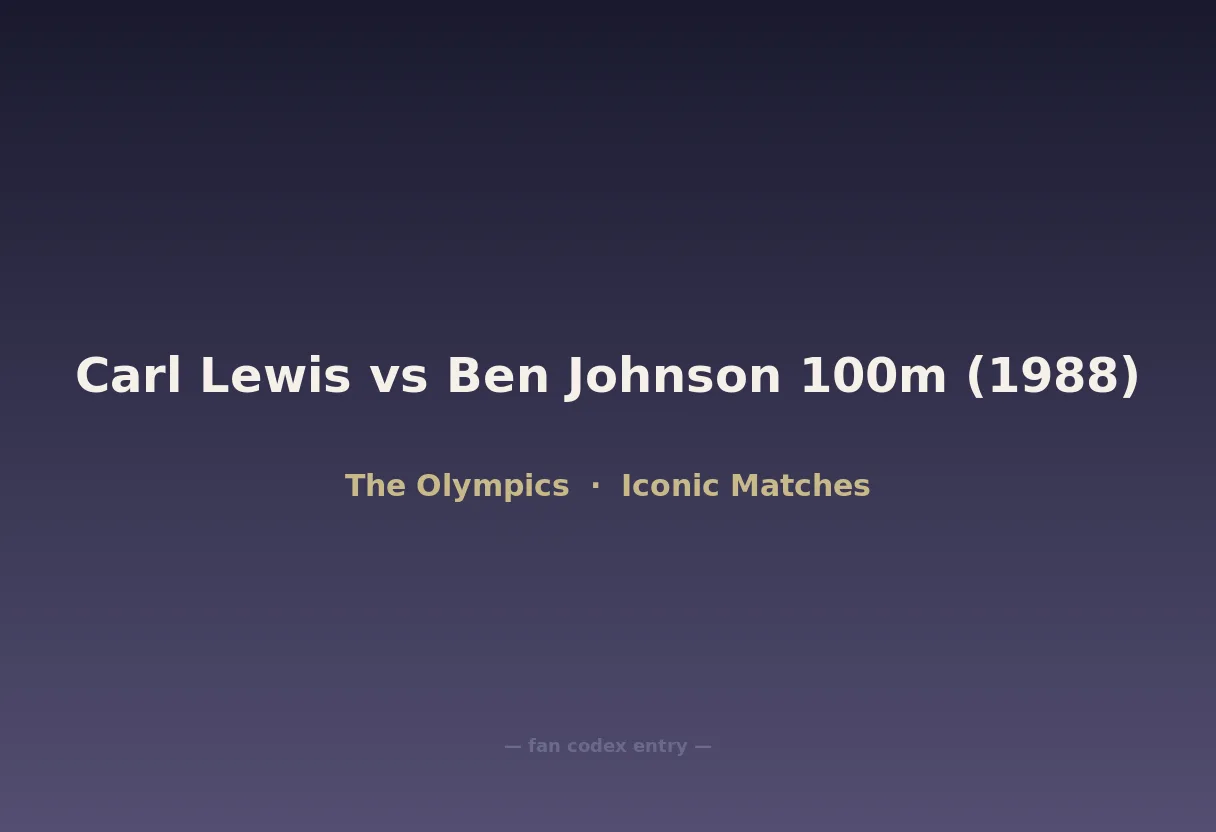 Carl Lewis vs Ben Johnson 100m (1988)