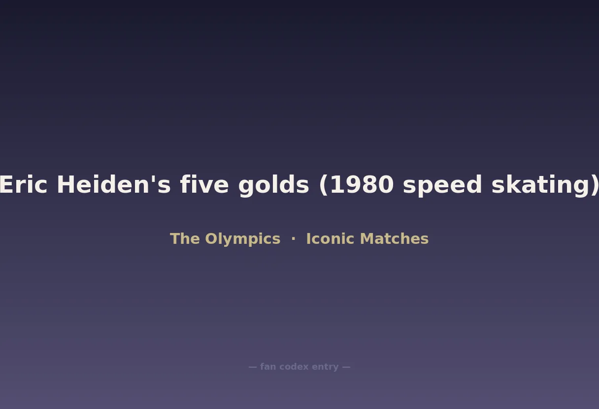 Eric Heiden's five golds (1980 speed skating)