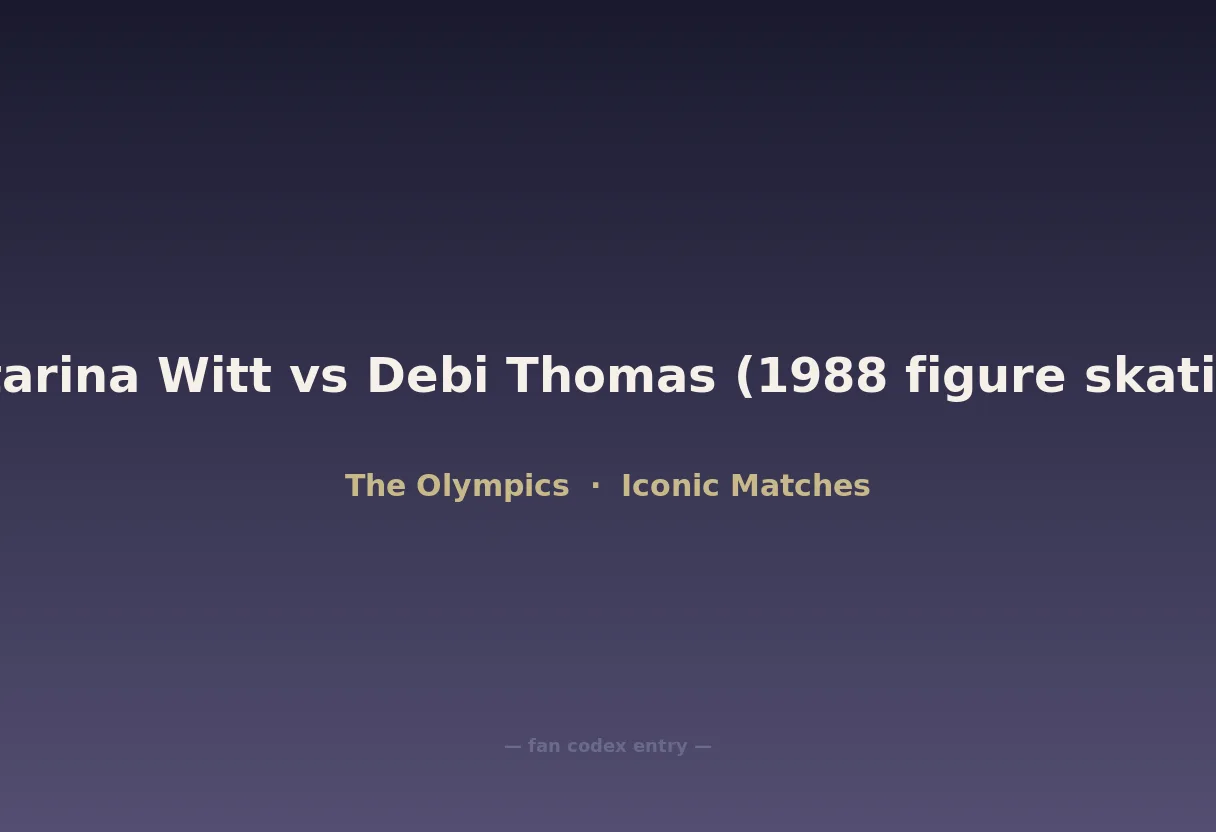 Katarina Witt vs Debi Thomas (1988 figure skating)