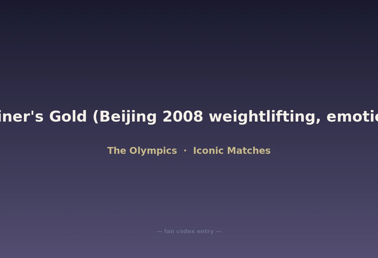 Matthias Steiner's Gold (Beijing 2008 weightlifting, emotional final lift)