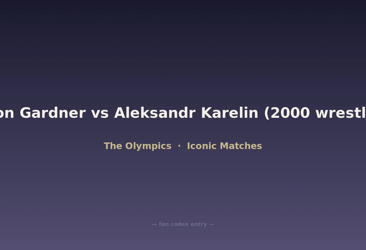 Rulon Gardner vs Aleksandr Karelin (2000 wrestling)