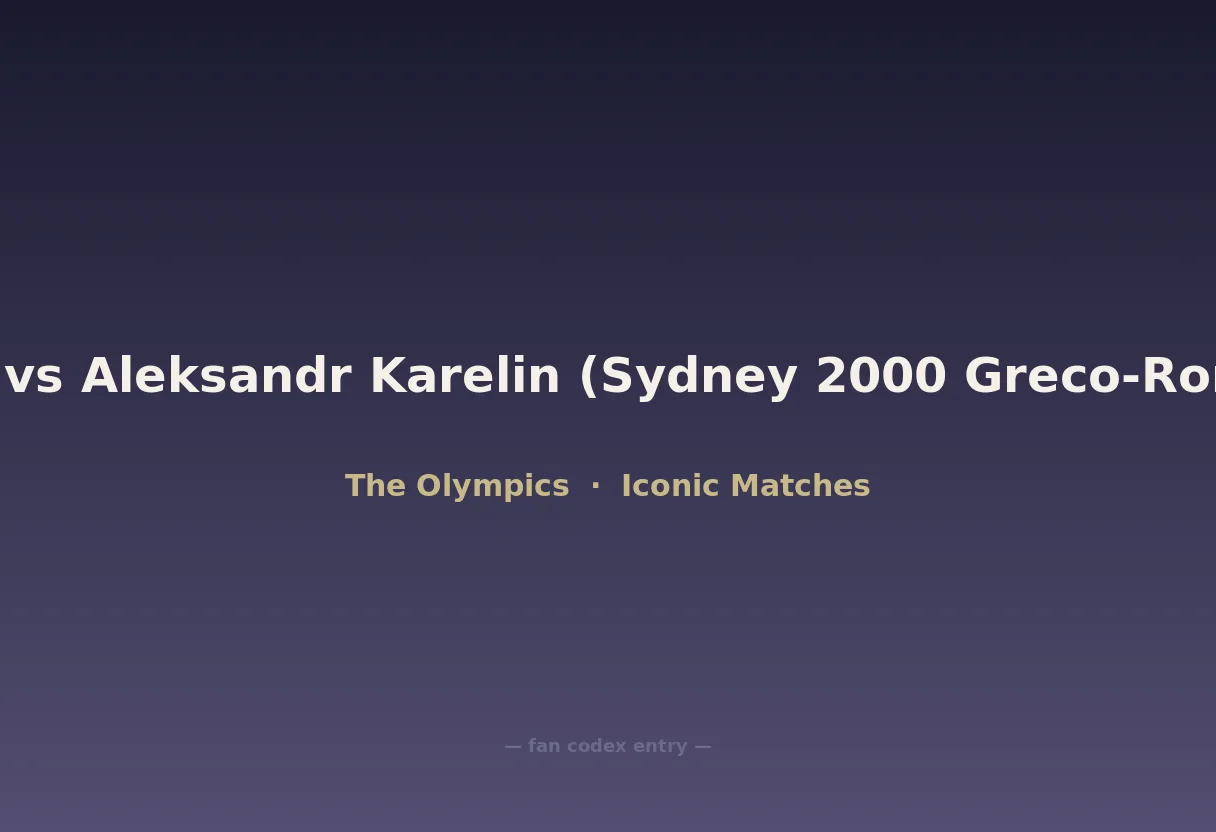 Rulon Gardner vs Aleksandr Karelin (Sydney 2000 Greco-Roman wrestling)