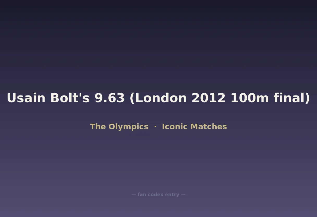 Usain Bolt's 9.63 (London 2012 100m final)
